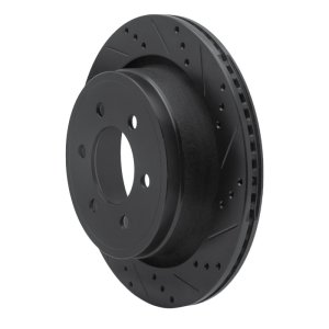 Ford F-150 Brake Rotor (1) - Rear Right - R1 Concepts - Drilled & Slotted - Black - `12-`20